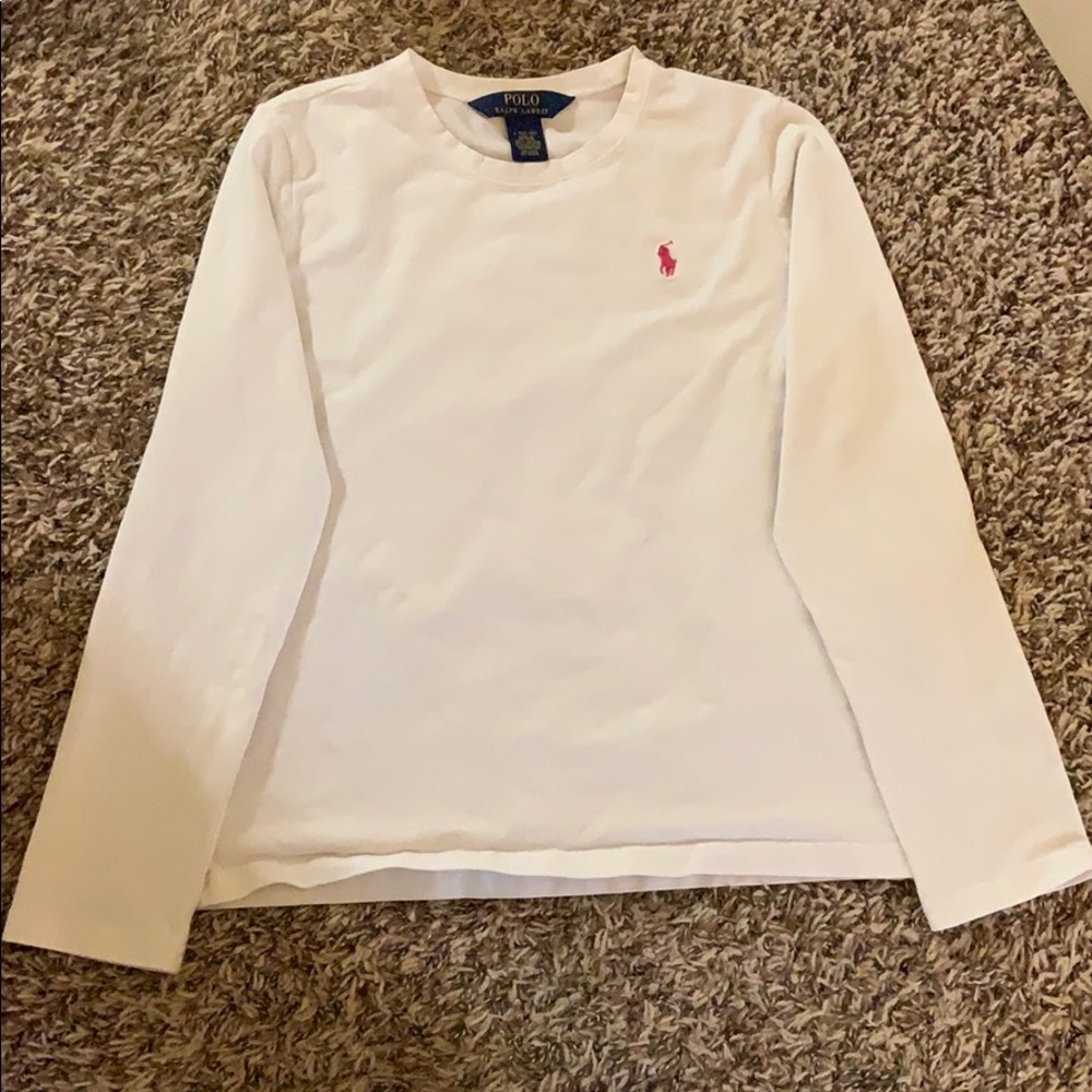 A white long sleeve polo